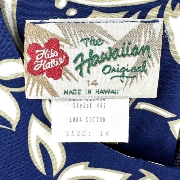 Hilo Hattie Sz 14 Maxi Dress Hawaiian Tropical Hibiscus Floral Print Blue White - Picture 4 of 8